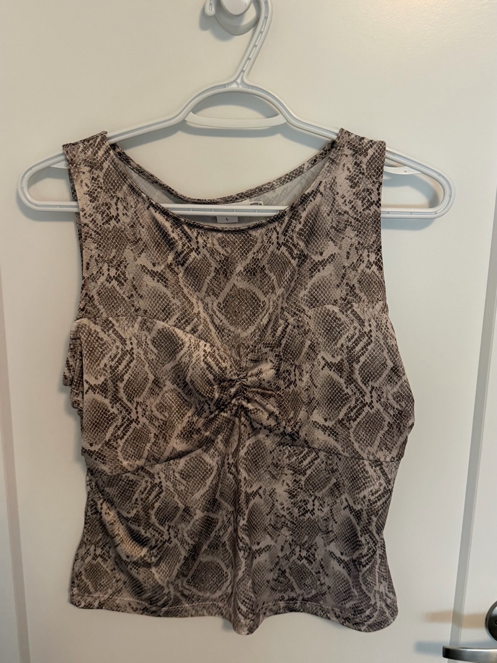 Good American Neutral Snake Print Tank Top